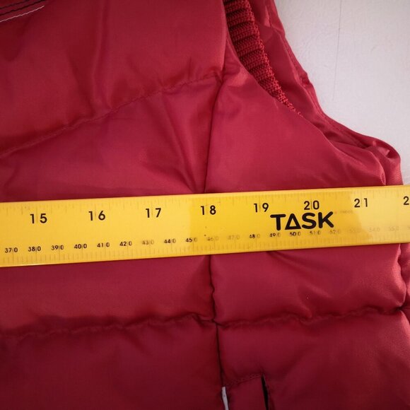 MJR Active Ladies Size XL Faux Fur Trimmed Red Hooded Puffy Vest - Picture 11 of 12